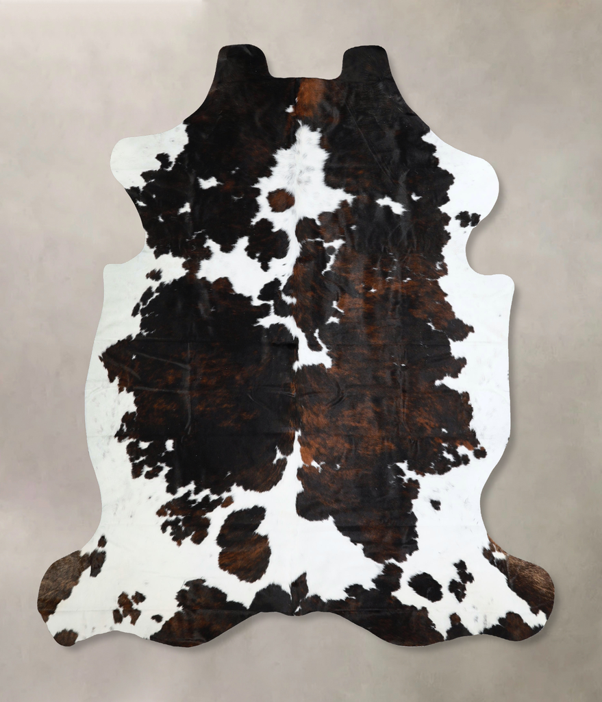 Tricolor X-Large European Cowhide Rug 7'2"H x 6'8"W #A41876 by Hudson Hides