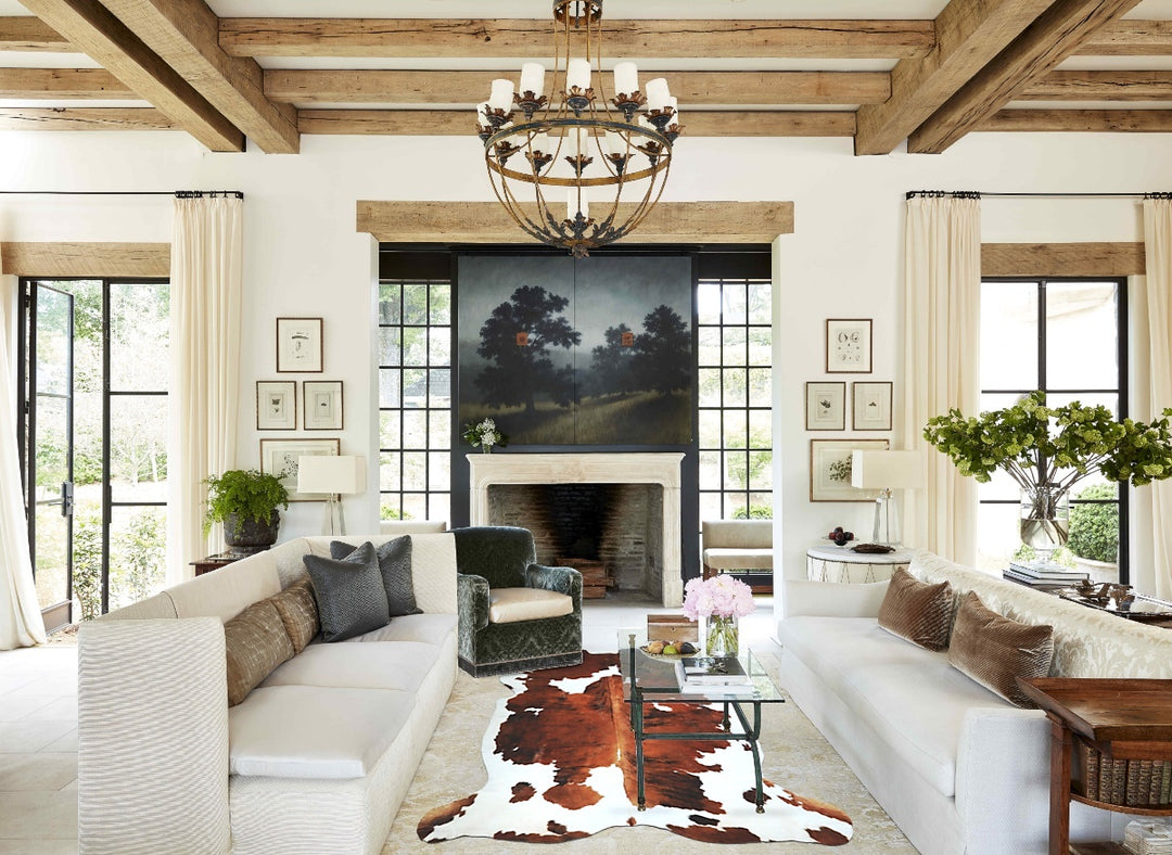 Tricolor X-Large European Cowhide Rug 7'6"H x 6'8"W #A41877 by Hudson 