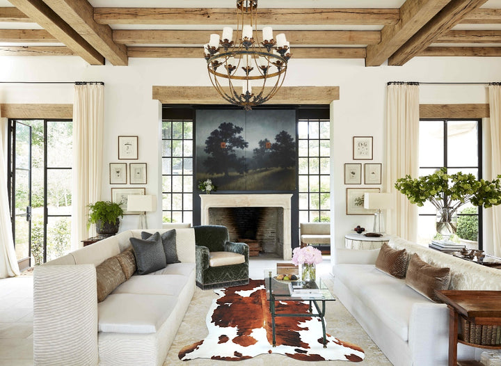 Tricolor X-Large European Cowhide Rug 7'6"H x 6'8"W #A41877 by Hudson Hides