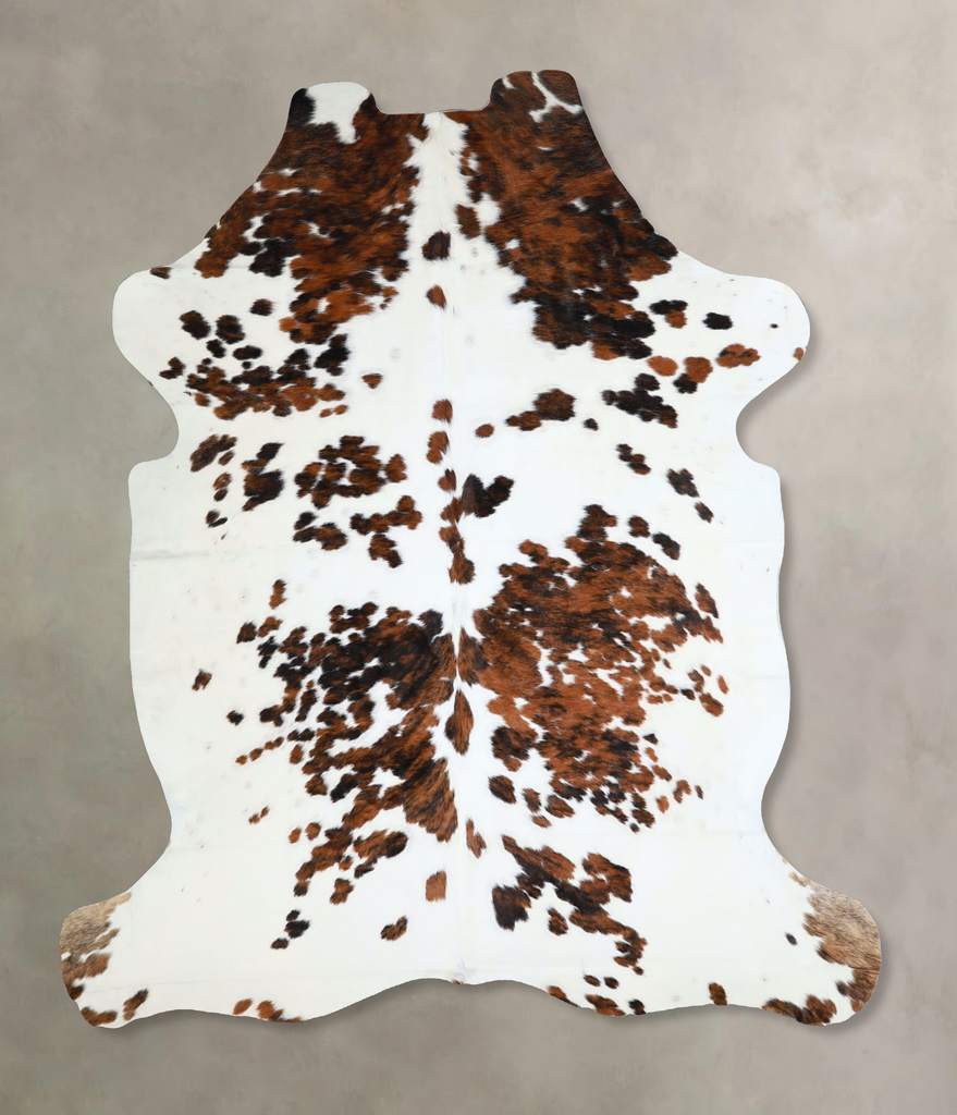 Tricolor X-Large European Cowhide Rug 7'7"H x 6'5"W #A41880 by Hudson Hides
