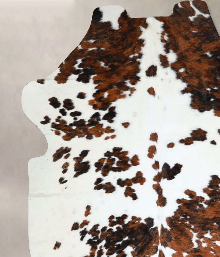 Tricolor X-Large European Cowhide Rug 7'7"H x 6'5"W #A41880 by Hudson Hides