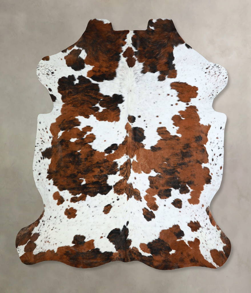 Tricolor X-Large European Cowhide Rug 6'10"H x 6'1"W #A41884 by Hudson Hides