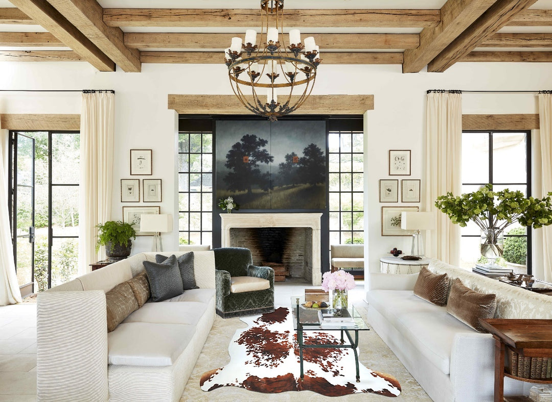Tricolor X-Large European Cowhide Rug 6'9"H x 6'10"W #A41885 by Hudson
