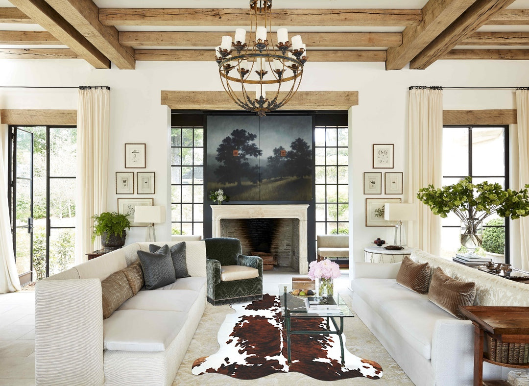 Tricolor X-Large European Cowhide Rug 6'7"H x 6'2"W #A41888 by Hudson 