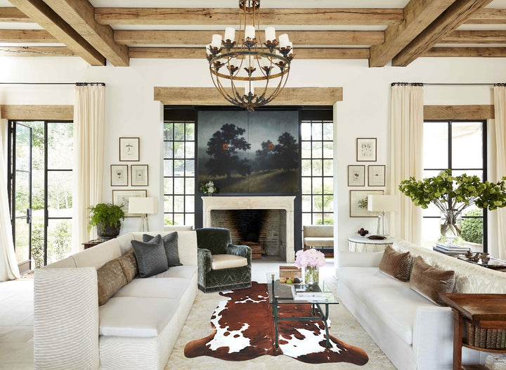 Tricolor X-Large European Cowhide Rug 6'11"H x 6'5"W #A41889 by Hudson Hides