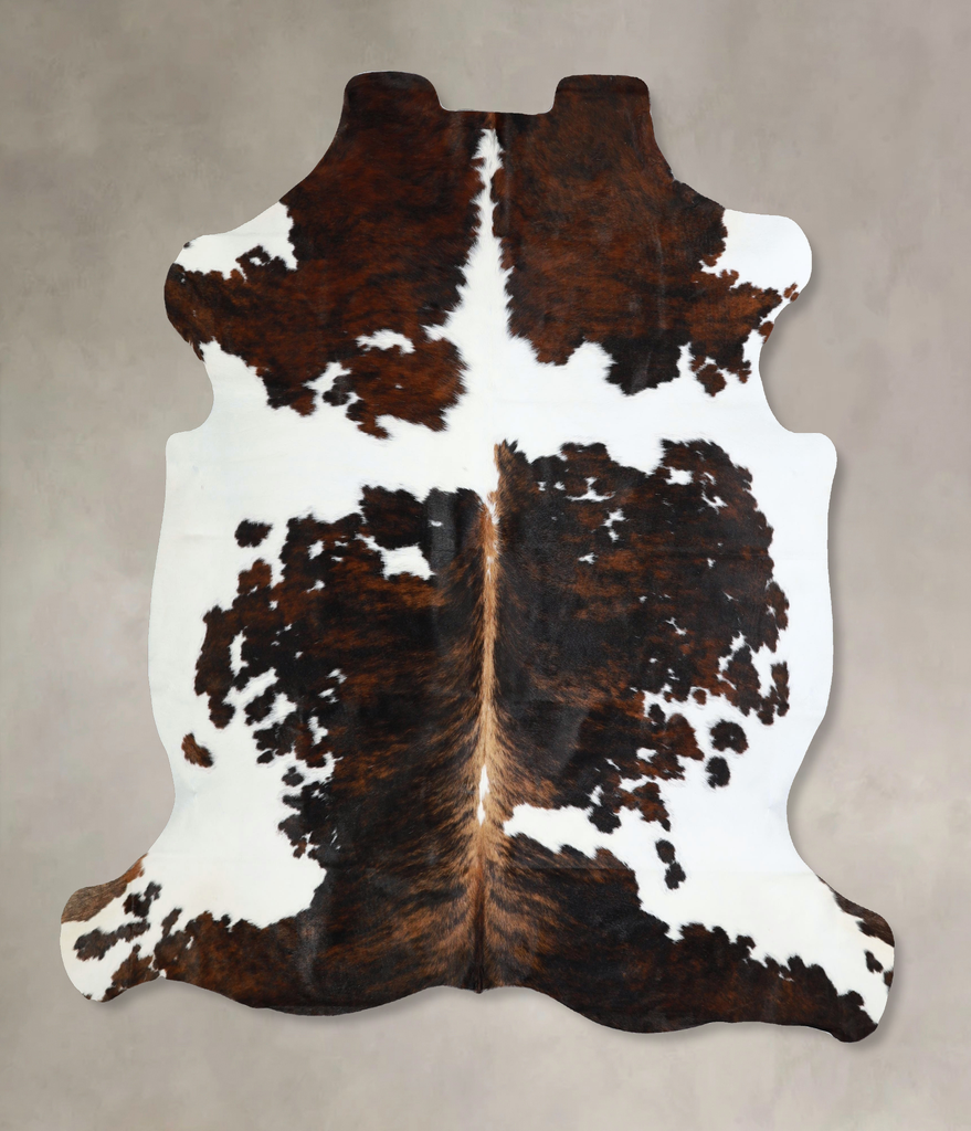 Tricolor X-Large European Cowhide Rug 6'7"H x 6'1"W #A41890 by Hudson Hides