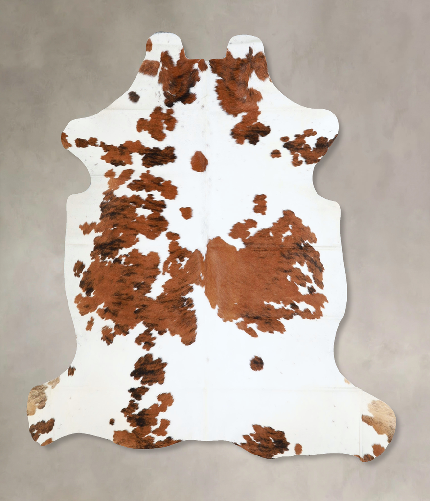Tricolor Large European Cowhide Rug 5'9"H x 5'6"W #A41893 by Hudson Hides