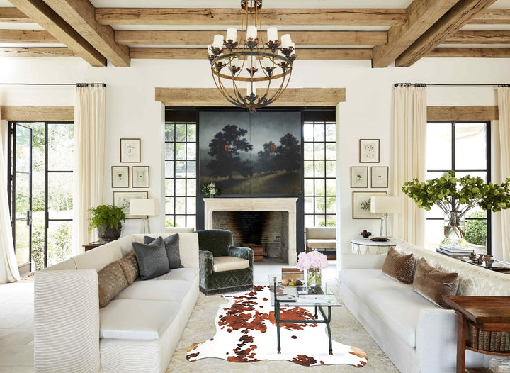Tricolor Large European Cowhide Rug 5'9"H x 5'6"W #A41893 by Hudson Hides