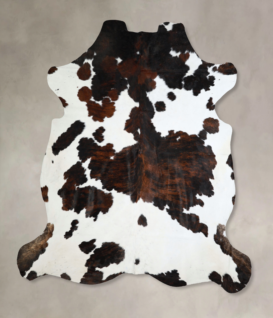 Tricolor XX-Large European Cowhide Rug 7'8"H x 6'11"W #A41898 by Hudson Hides