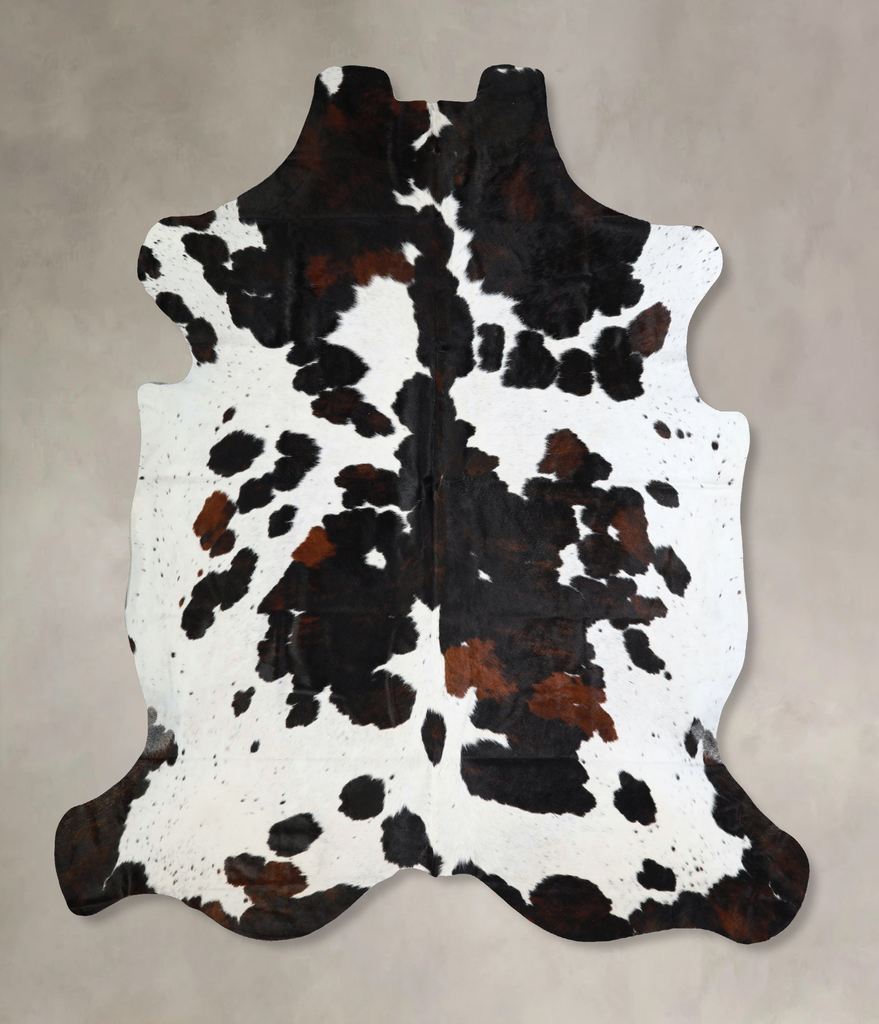 Tricolor XX-Large European Cowhide Rug 7'3"H x 6'11"W #A41900 by Hudson Hides