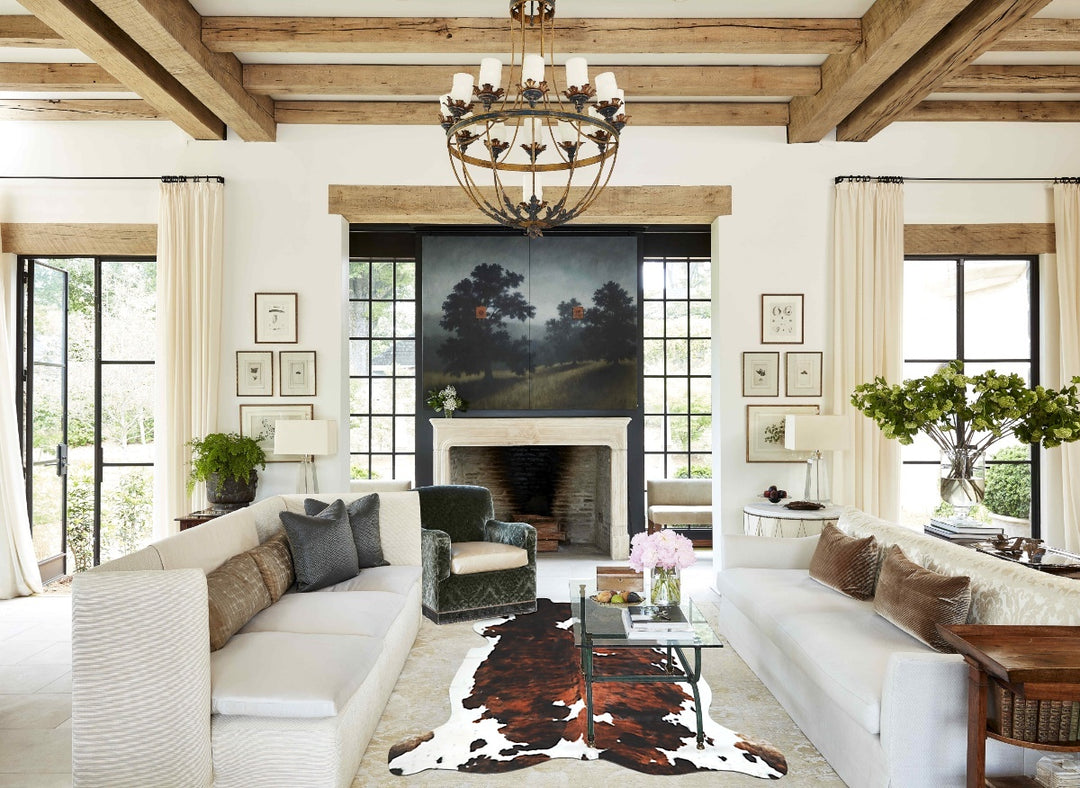 Tricolor X-Large European Cowhide Rug 7'4"H x 6'9"W #A41904 by Hudson 