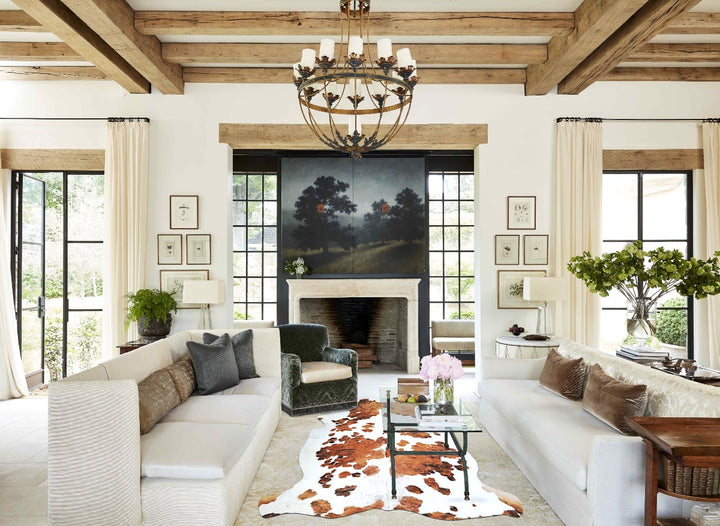 Tricolor XX-Large European Cowhide Rug 7'9"H x 6'10"W #A41908 by Hudson Hides