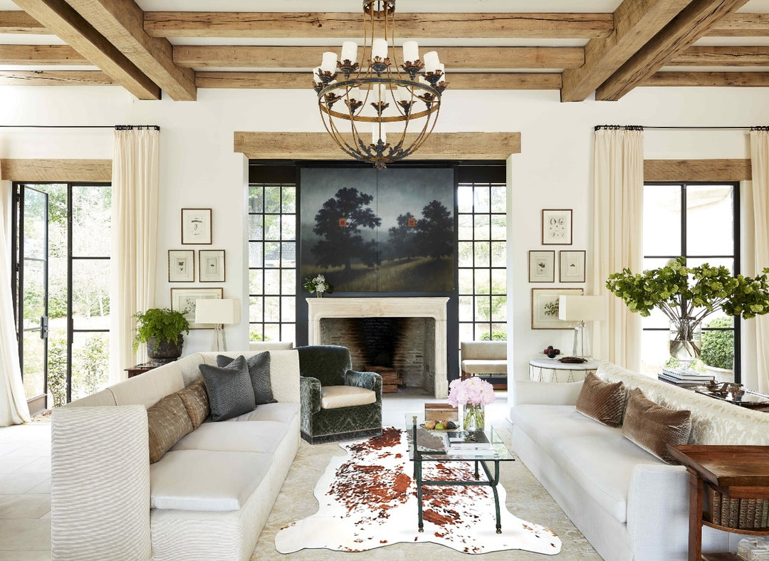 Tricolor XX-Large European Cowhide Rug 7'5"H x 7'3"W #A41910 by Hudson