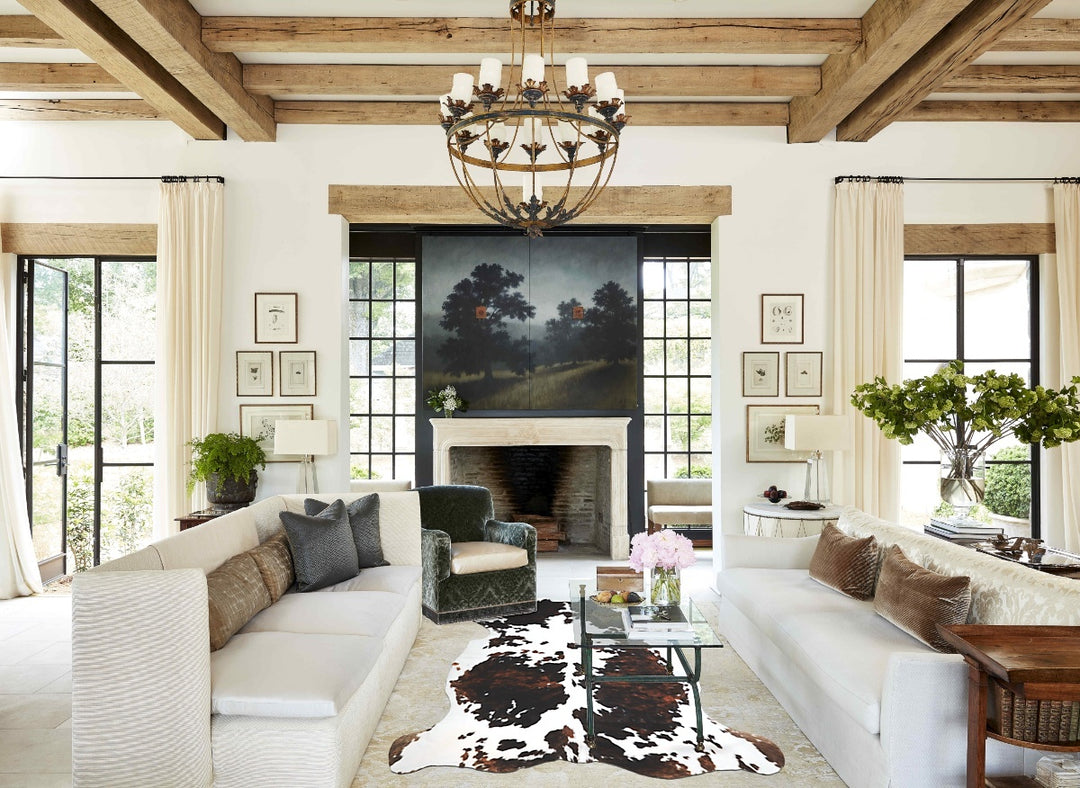 Tricolor XX-Large European Cowhide Rug 7'4"H x 6'10"W #A41915 by Hudso