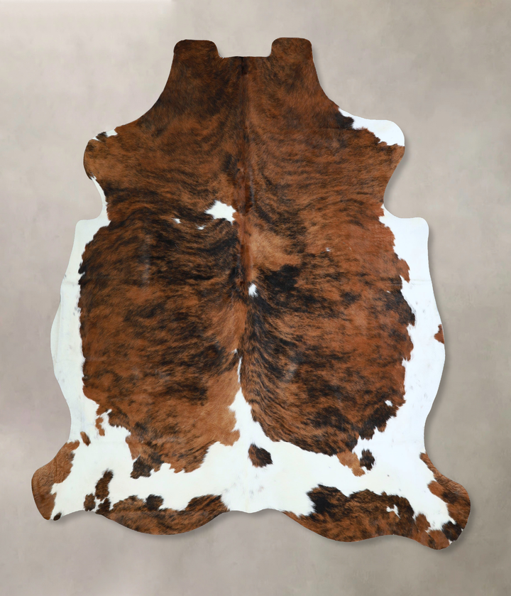 Tricolor X-Large European Cowhide Rug 7'1"H x 6'6"W #A41925 by Hudson Hides