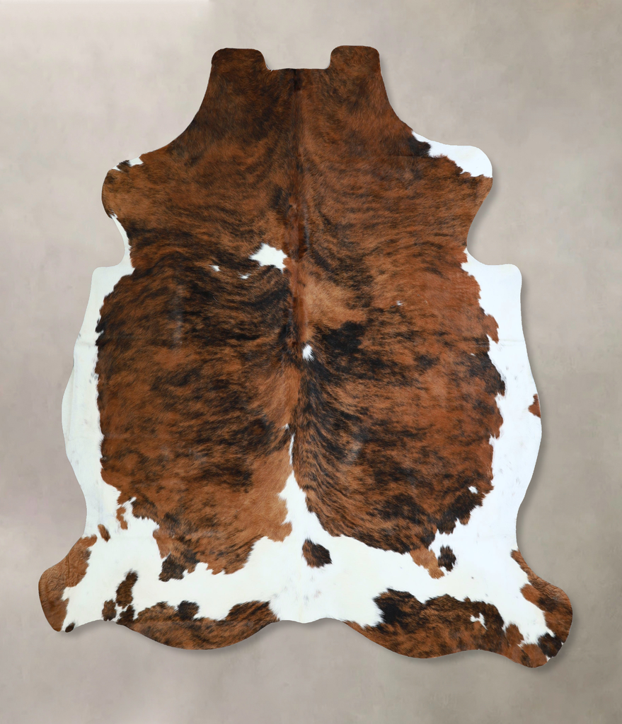 Tricolor X-Large European Cowhide Rug 7'1"H x 6'6"W #A41925 by Hudson Hides