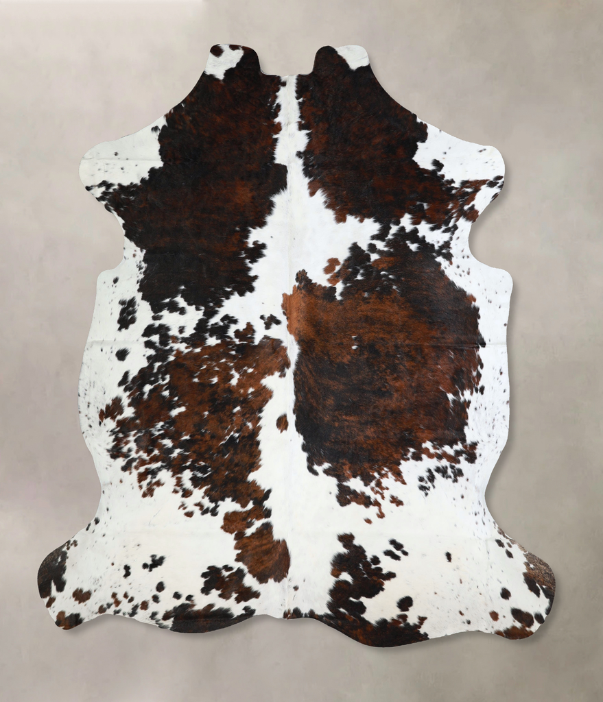 Tricolor X-Large European Cowhide Rug 7'5"H x 6'9"W #A41928 by Hudson Hides