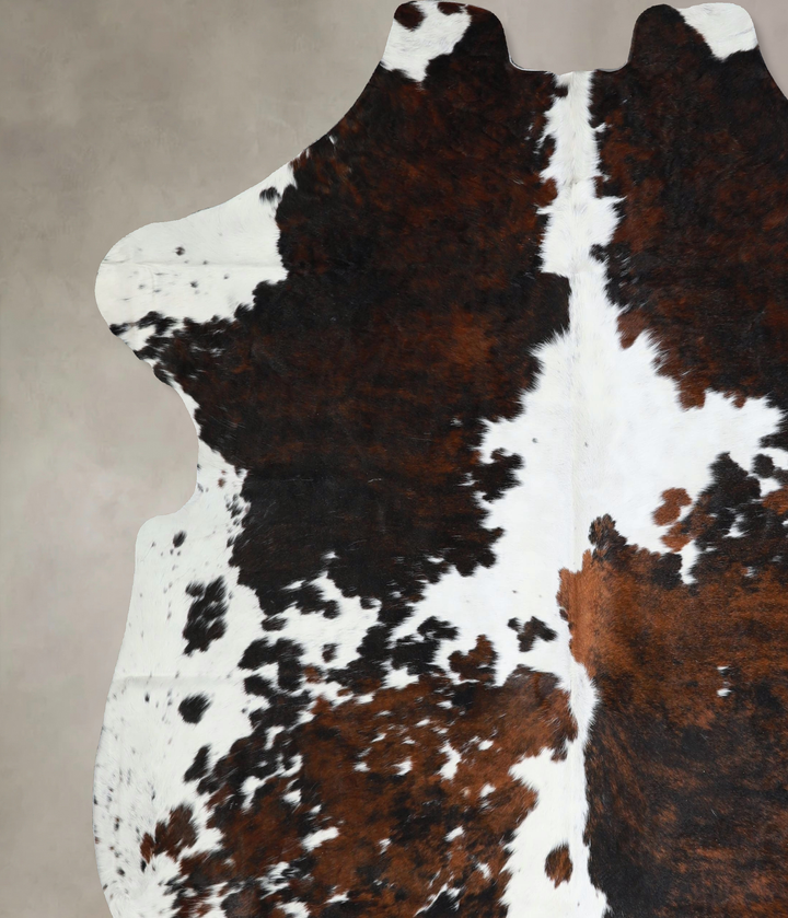 Tricolor X-Large European Cowhide Rug 7'5"H x 6'9"W #A41928 by Hudson Hides