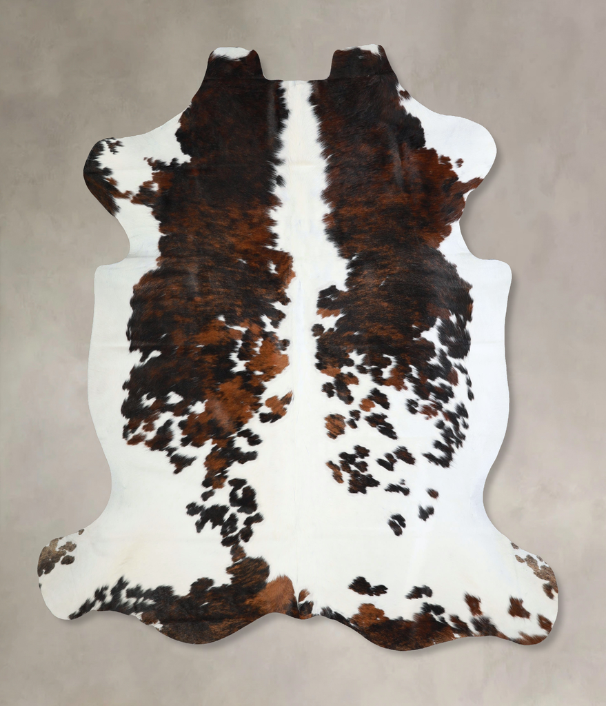 Tricolor X-Large European Cowhide Rug 7'3"H x 6'9"W #A41933 by Hudson Hides