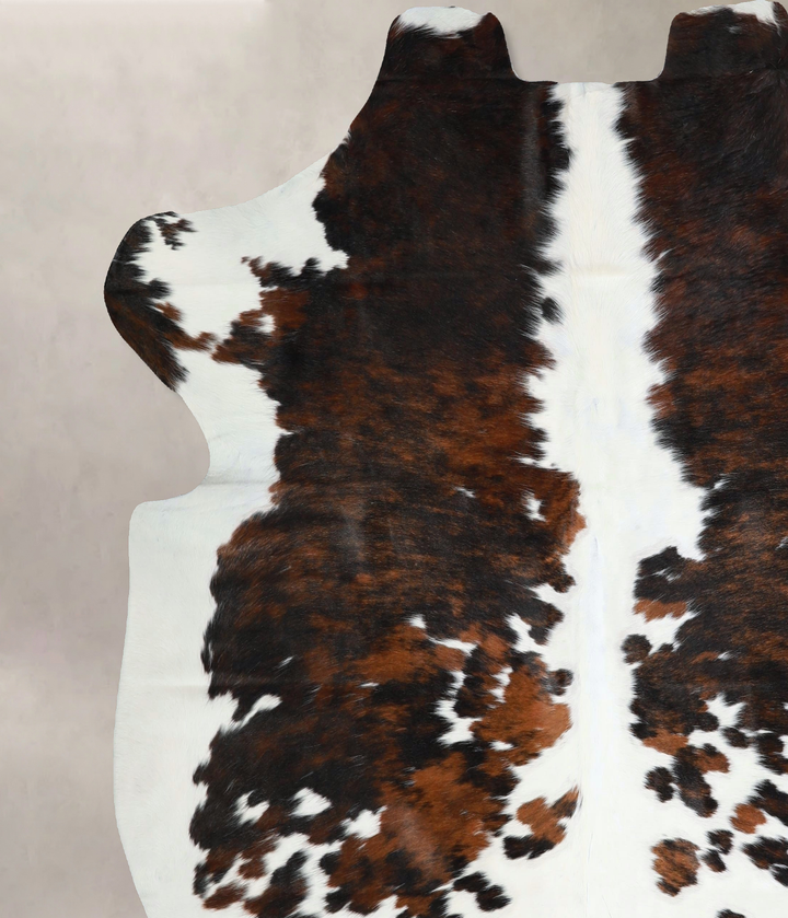 Tricolor X-Large European Cowhide Rug 7'3"H x 6'9"W #A41933 by Hudson Hides