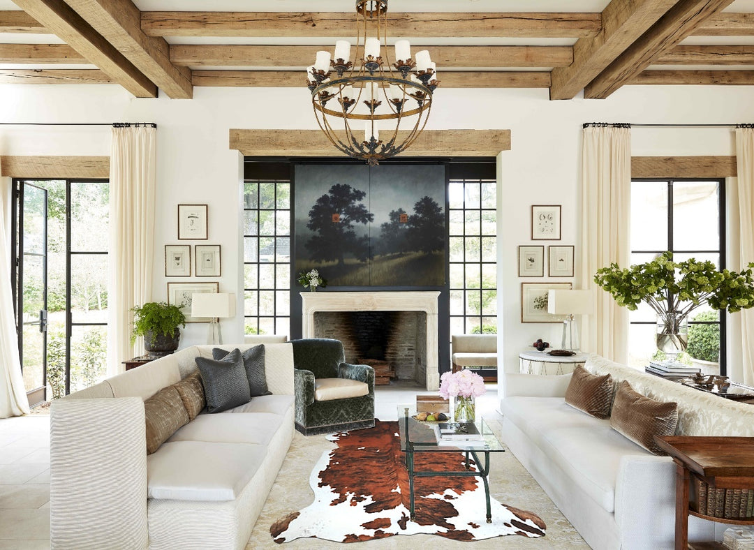 Tricolor X-Large European Cowhide Rug 7'3"H x 6'8"W #A41934 by Hudson 