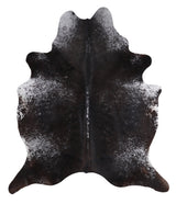 Salt and Pepper Black X-Large Brazilian Cowhide Rug 7'2"H x 6'1"W #A4229 by Hudson Hides