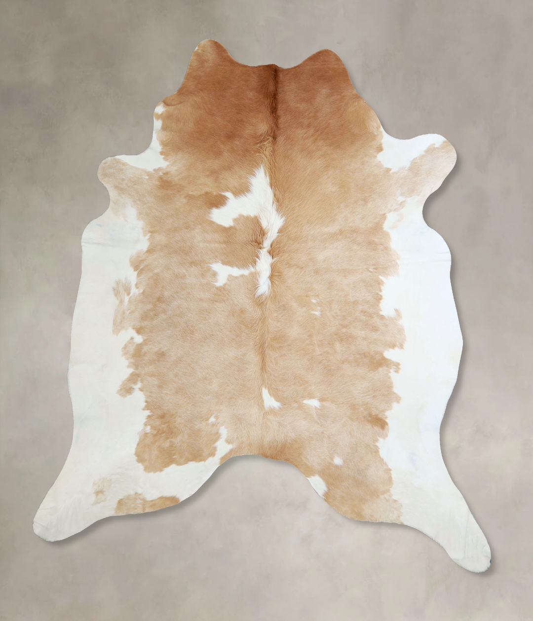 Beige and White X-Large Brazilian Cowhide Rug 7'3"H x 6'7"W #A42754 by