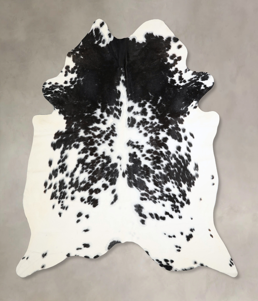 Black and White XX-Large Brazilian Cowhide Rug 7'10"H x 7'3"W #A42756 by Hudson Hides