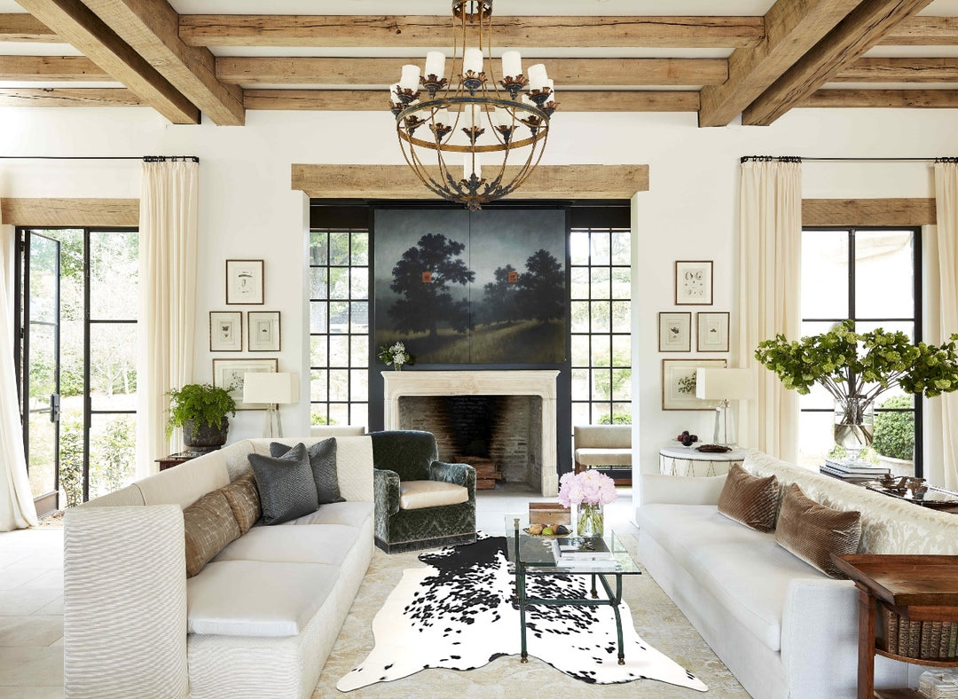Black and White XX-Large Brazilian Cowhide Rug 7'10"H x 7'3"W #A42756 