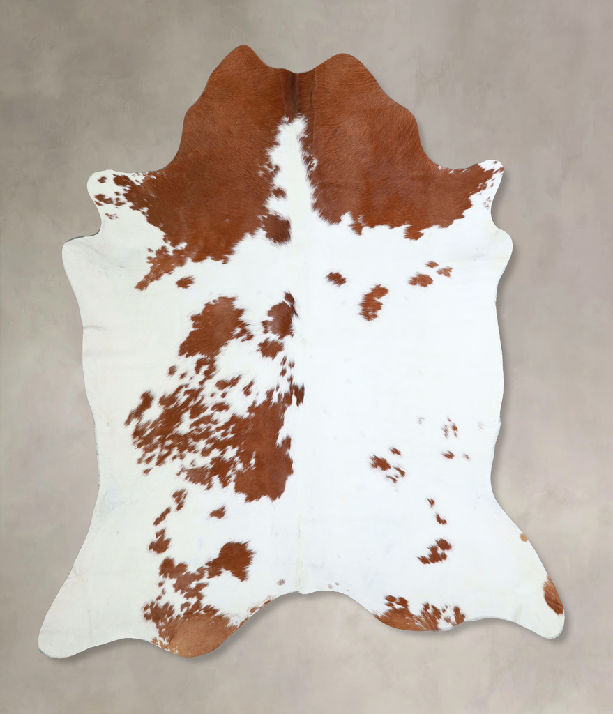 Brown and White X-Large Brazilian Cowhide Rug 6'11"H x 6'7"W #A42762 by Hudson Hides