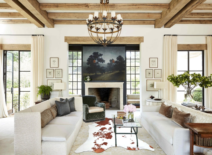 Brown and White X-Large Brazilian Cowhide Rug 6'11"H x 6'7"W #A42762 by Hudson Hides