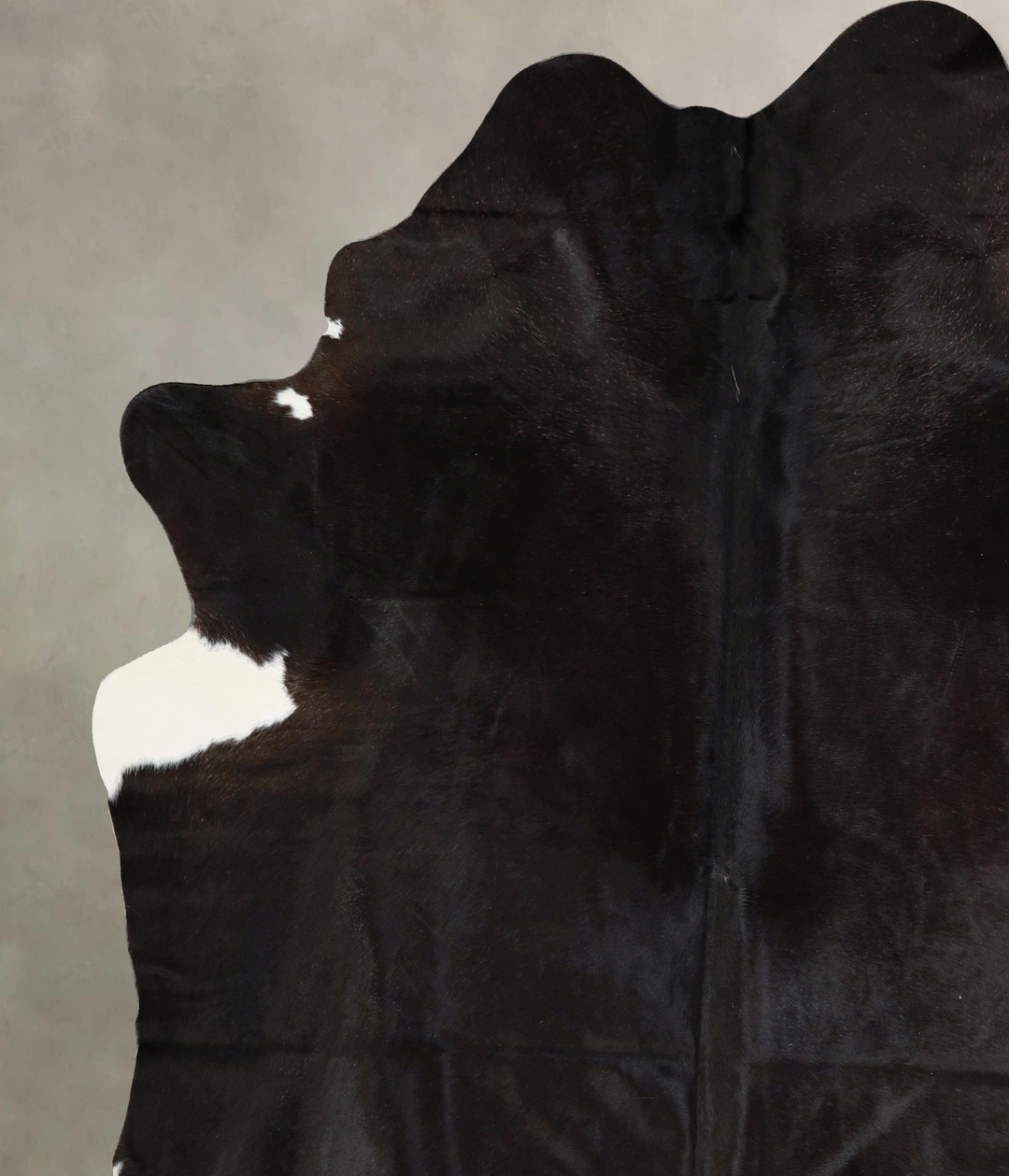 Solid Black X-Large Brazilian Cowhide Rug 7'10"H x 6'3"W #A42766 by Hu