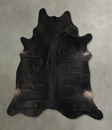 Solid Black XX-Large Brazilian Cowhide Rug 7'8"H x 7'2"W #A42769 by Hudson Hides
