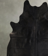 Solid Black XX-Large Brazilian Cowhide Rug 7'8"H x 7'2"W #A42769 by Hudson Hides