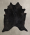 Solid Black X-Large Brazilian Cowhide Rug 7'3