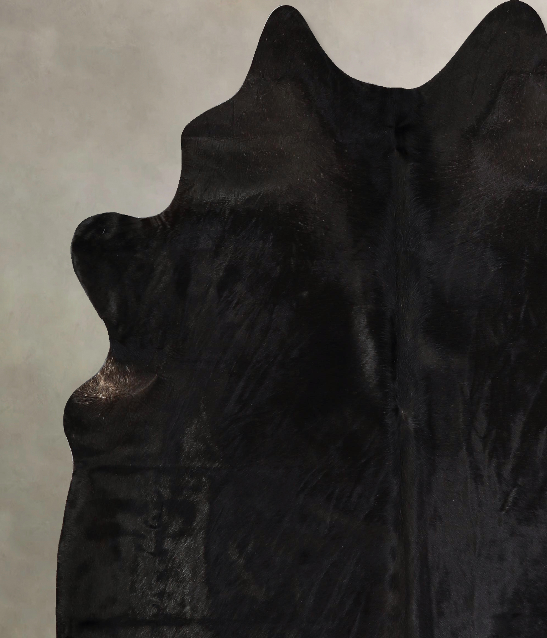 Solid Black Cowhide Rug #A42782