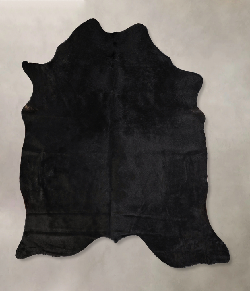 Solid Black X-Large Brazilian Cowhide Rug 6'9"H x 6'4"W #A42796 by Hudson Hides