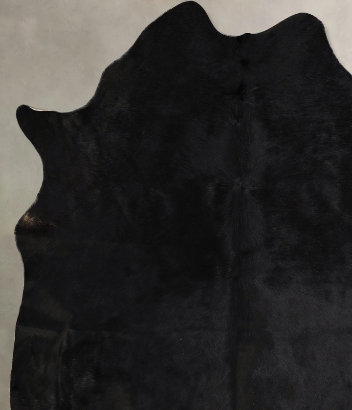 Solid Black X-Large Brazilian Cowhide Rug 6'9"H x 6'4"W #A42796 by Hudson Hides