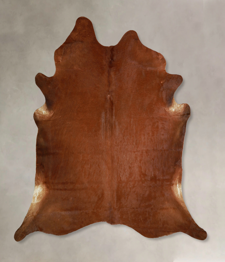 Solid Brown X-Large Brazilian Cowhide Rug 6'10"H x 6'6"W #A42806 by Hudson Hides