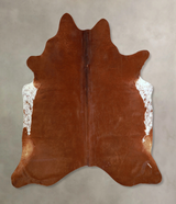 Brown and White Regular X-Large Brazilian Cowhide Rug 6'6"H x 6'6"W #A42810 by Hudson Hides