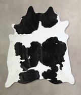 Black and White XX-Large Brazilian Cowhide Rug 7'10"H x 6'11"W #A42816 by Hudson Hides
