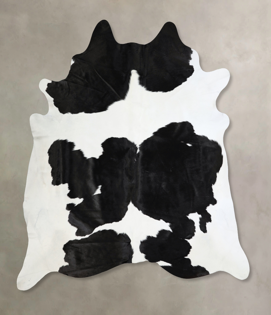 Black and White XX-Large Brazilian Cowhide Rug 7'10"H x 6'11"W #A42816 by Hudson Hides