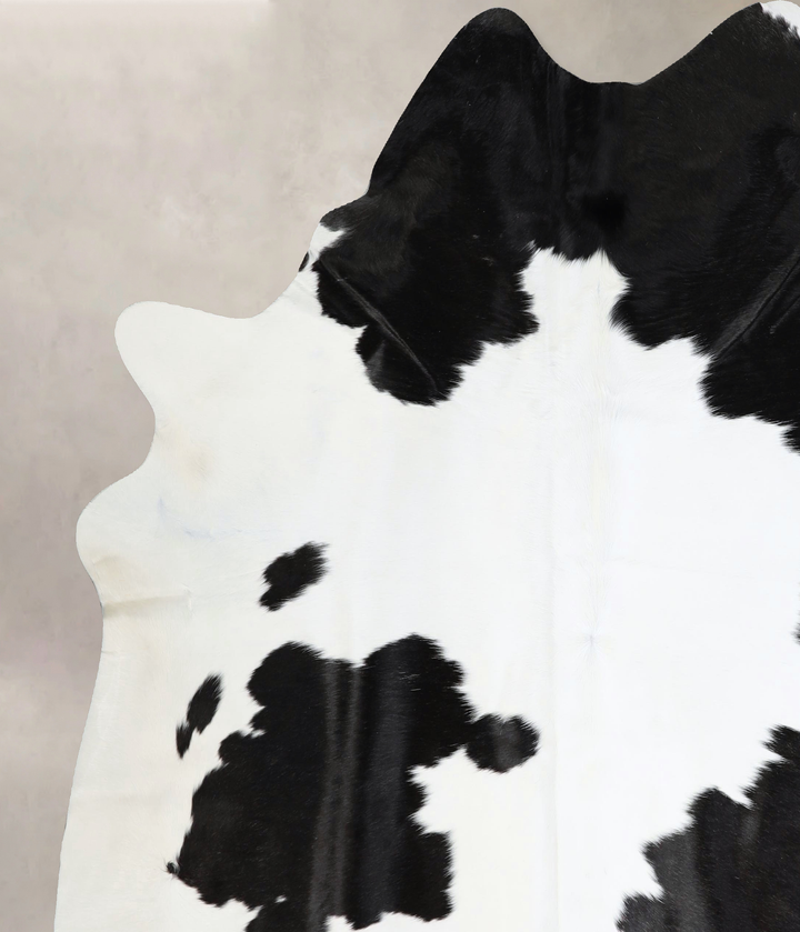 Black and White X-Large Brazilian Cowhide Rug 7'1"H x 6'9"W #A42818 by Hudson Hides
