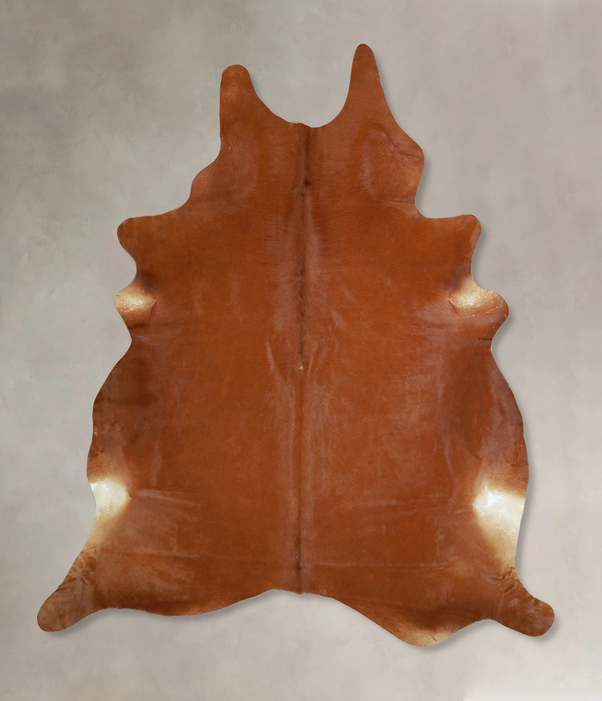 Solid Brown X-Large Brazilian Cowhide Rug 7'3"H x 6'7"W #A42826 by Hudson Hides
