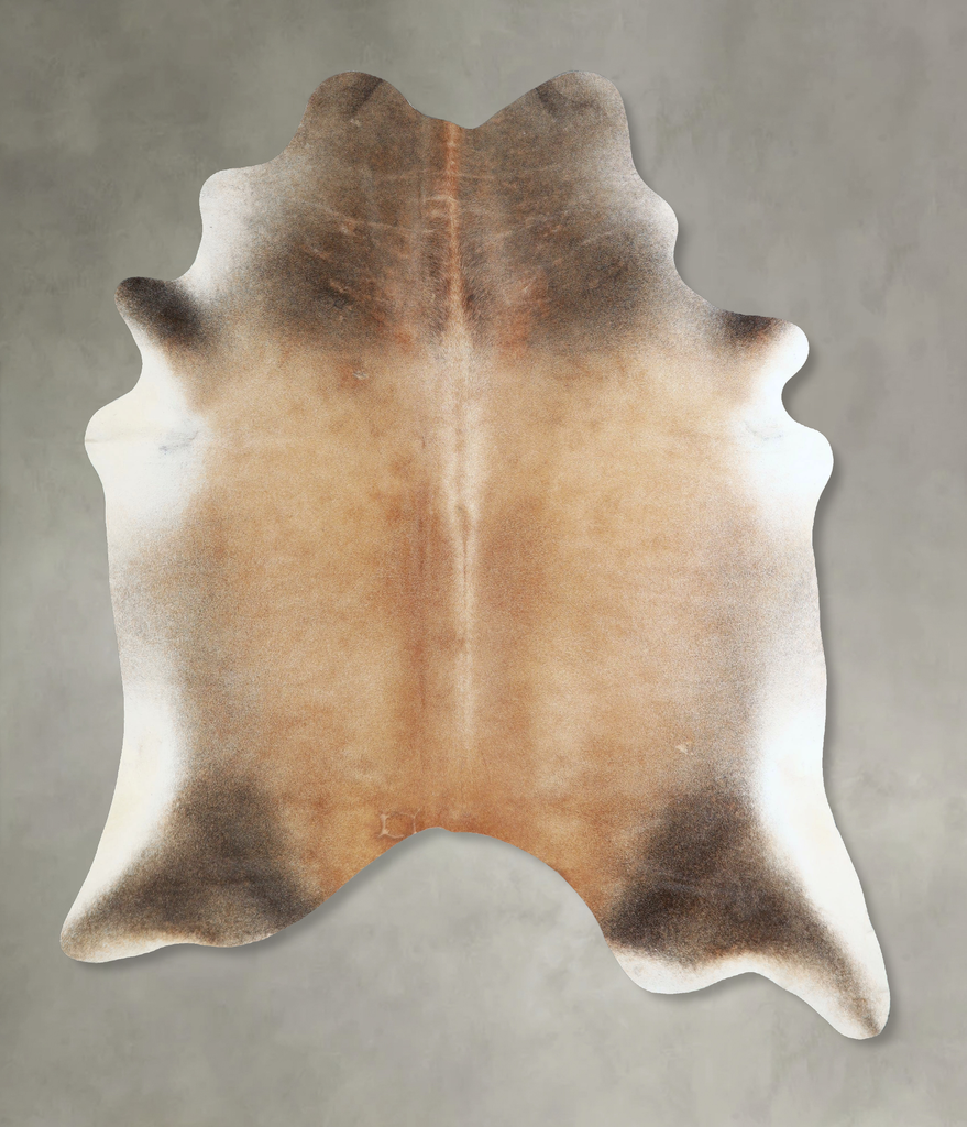 Grey with Beige X-Large Brazilian Cowhide Rug 7'0"H x 6'0"W #A42827 by Hudson Hides