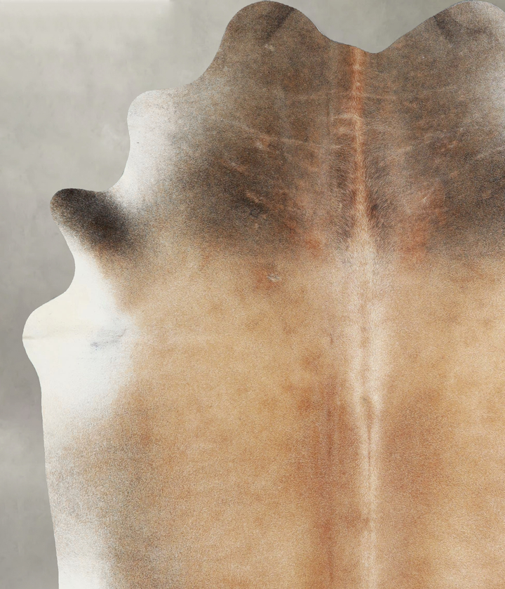 Grey with Beige X-Large Brazilian Cowhide Rug 7'0"H x 6'0"W #A42827 by Hudson Hides