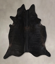 Solid Black X-Large Brazilian Cowhide Rug 7'1"H x 6'8"W #A42829 by Hudson Hides