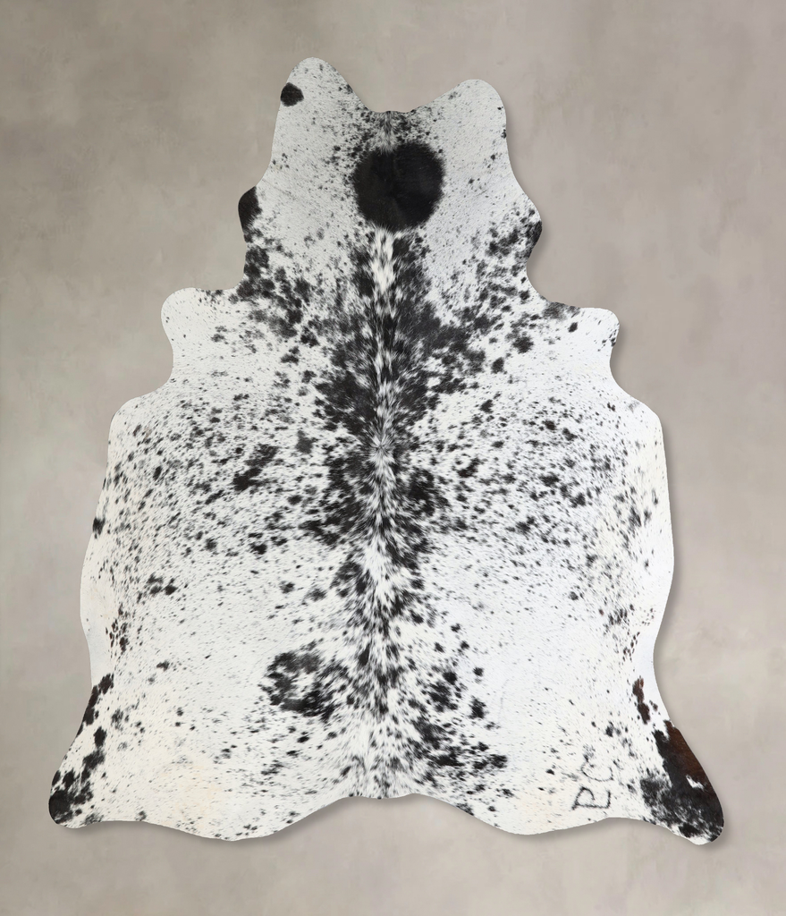 Salt and Pepper Black X-Large Brazilian Cowhide Rug 7'0"H x 6'4"W #A42832 by Hudson Hides