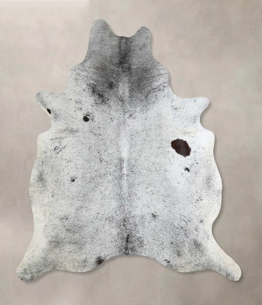 Salt and Pepper Black XX-Large Brazilian Cowhide Rug 8'1"H x 7'0"W #A42833 by Hudson Hides