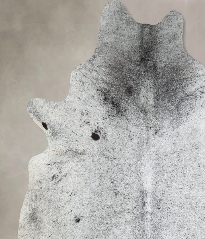 Salt and Pepper Black XX-Large Brazilian Cowhide Rug 8'1"H x 7'0"W #A42833 by Hudson Hides